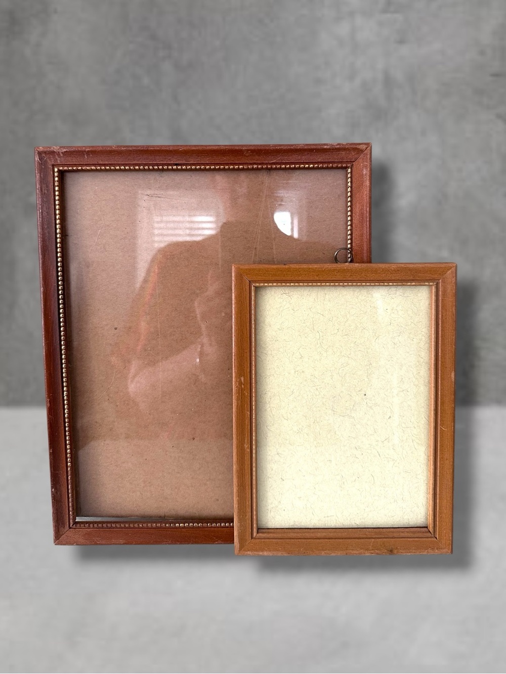 2 ANTIQUE VINTAGE BEADED 8X10 5x7 Wood Photo Frame GOLD TRIM